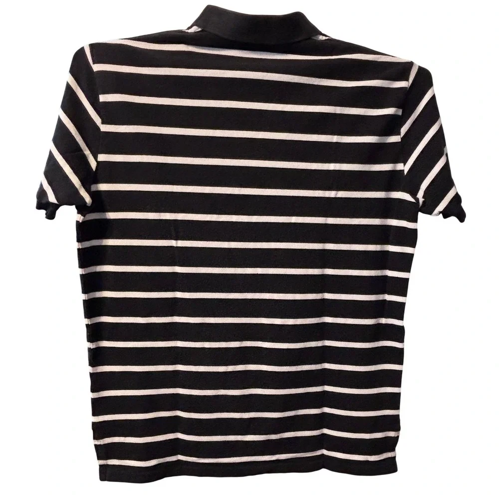 Polo Ralph Lauren Shirt Mens XL Black White‎ Excellent Striped Short Sleeve Polo